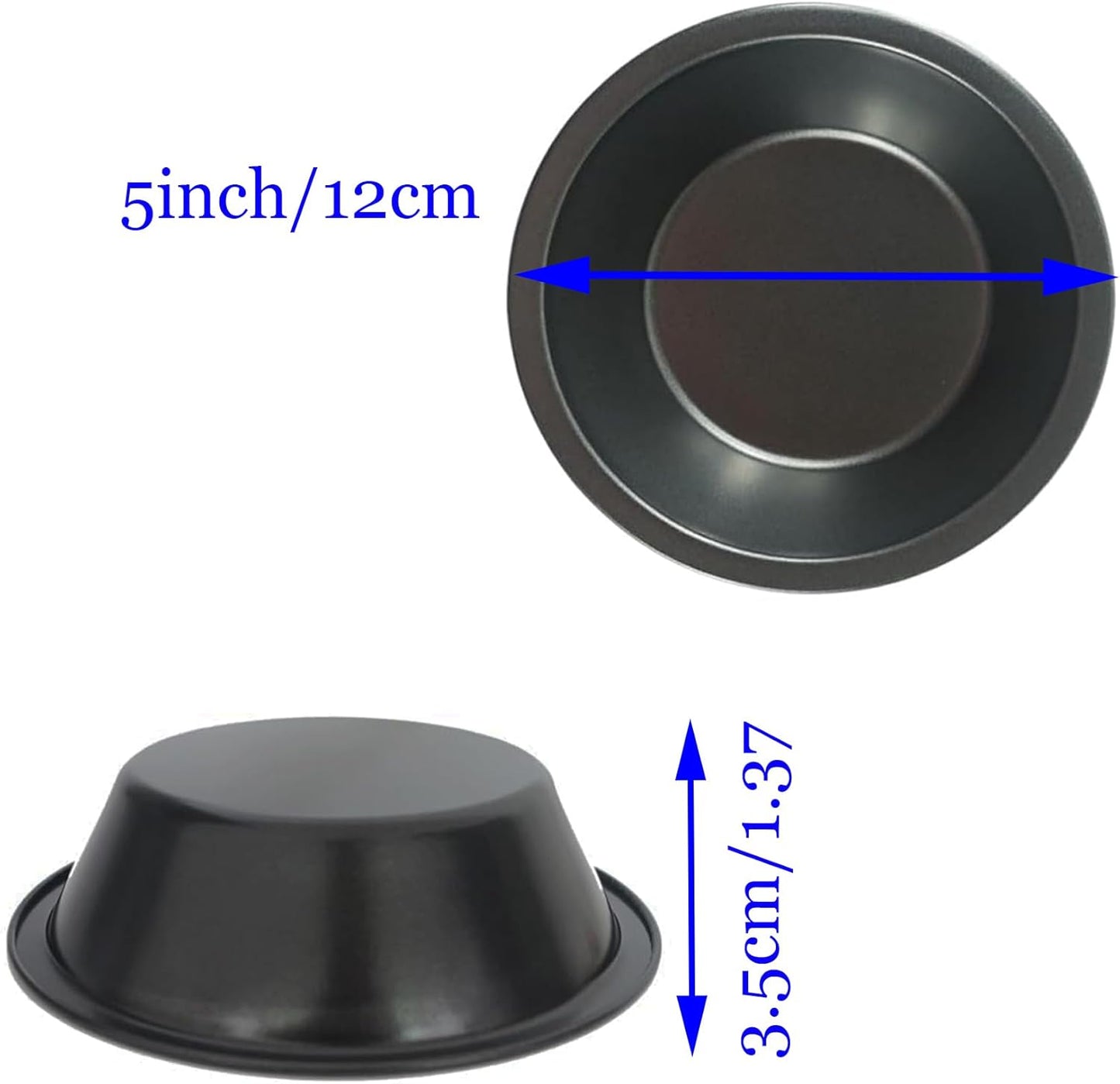 4 Pack Small Pie Baking Pans, 5 Inch Nonstick Mini Pie Plates, Small Round Carbon Steel Metal Pie Tins, Bakeware Individual Plate Baking Dish, Durable Pot Pie Tin -for Crust Tarts Pizza Bread