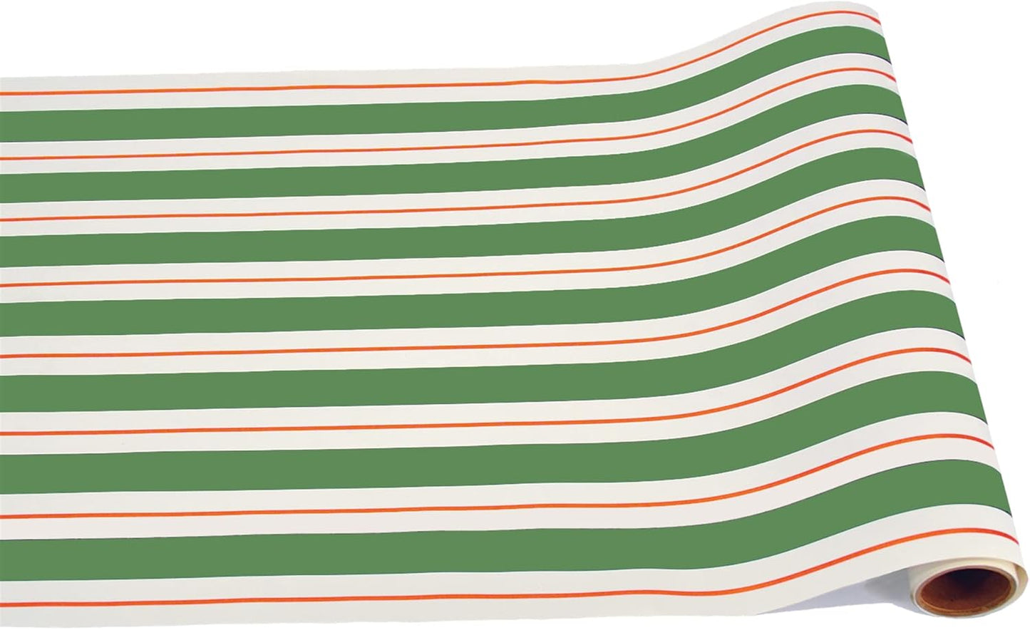 Green Red Striped Table Runner - Disposable Paper Table Runner for Parties or Weddings - American Made