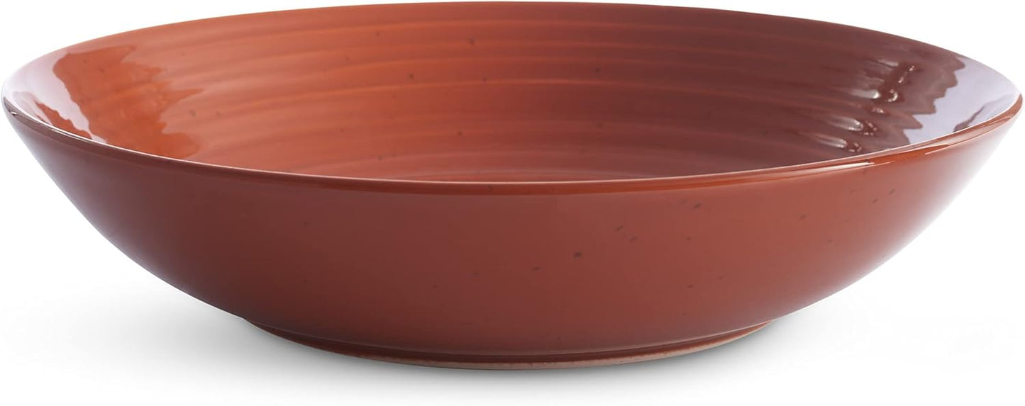 Sango Siterra Painter's Palette Stoneware Pasta Bowls (Set of 4) – Pasta & Serving Bowls, Earthy Reactive Glaze, Multi Assorted Colors, Microwave & Dishwasher Safe, for Everyday Dining & Entertainment