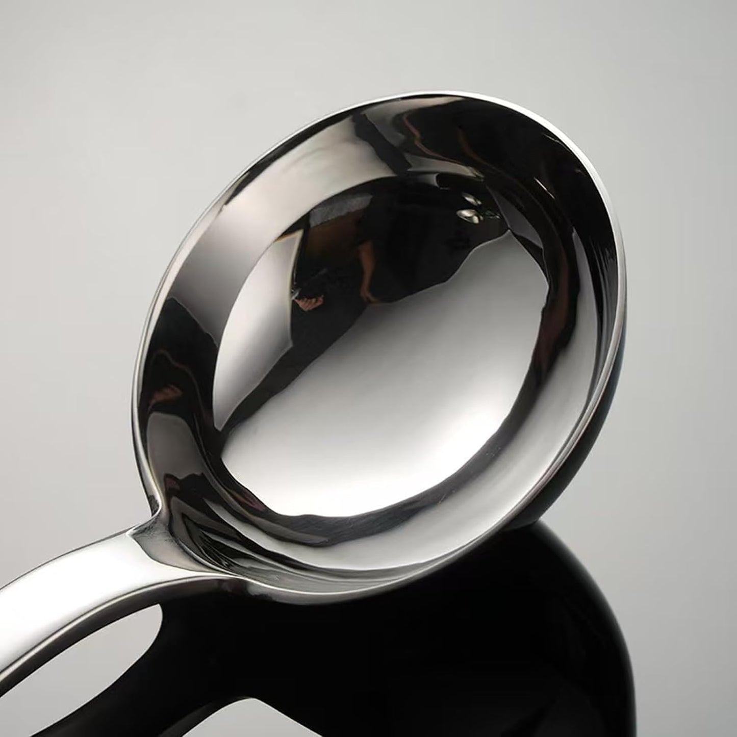 Heavy-Duty Ladle (Short Handle) Big Spoon 18/10 Stainless Steel Ladle for Serving, 7.1 inch, 1Pack (Silver)