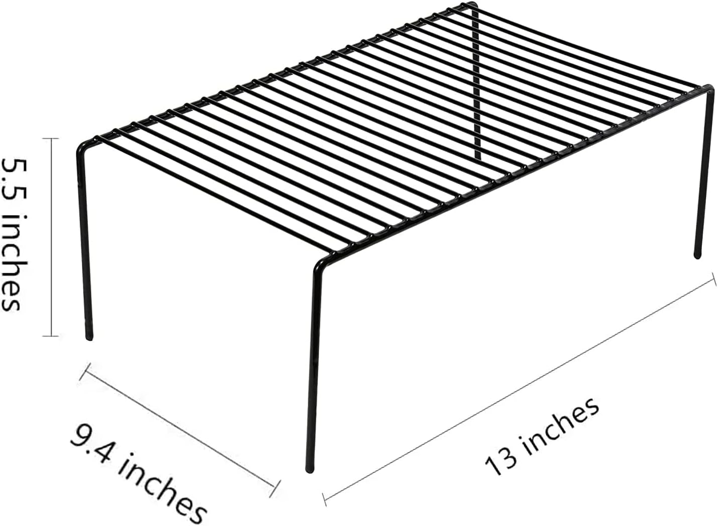 Cabinet Storage Shelf Rack Set of 6, Medium (13 x 9.4 inch) Rustproof Metal Wire Kitchen Cabinet Organizer and Storage, Cupboard Spice Shelf Rack for Plate, Dish, Counter & Pantry Organization