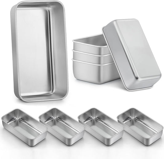 LIANYU 9 Pack Bread Loaf Pans for Baking 9x5Inch, Stainless Steel Meat Bread Baking Pans, Loaf Tin for Homemade Banana Sandwich Sourdough