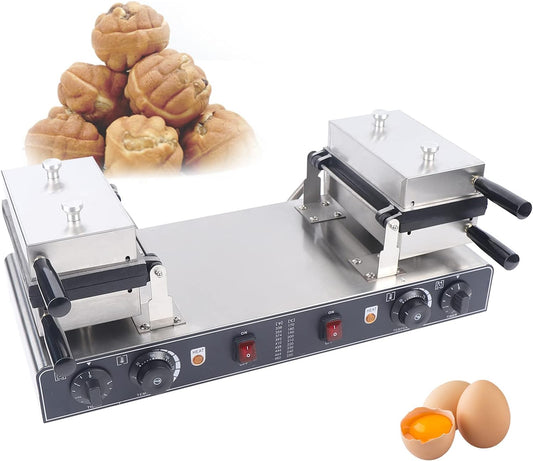 Electric Walnut Cake Maker, 1500W Toaster Baking Breakfast Pan Oven with Temperature Control 20pcs Capacity Electric Nut Waffle Bread Maker for Cooking Breakfast Holiday Parties