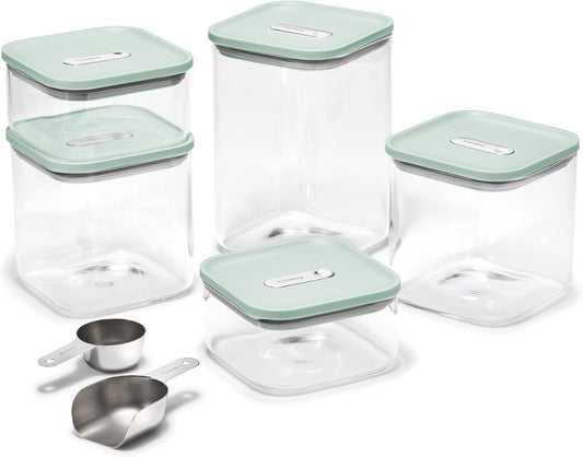 Caraway 14-Piece Glass Airtight Food Storage Containers with Lids – Non-Toxic, BPA-Free Kitchen Storage Containers – Stackable, Space-Saving Airtight Containers for Dry Goods and More - Mist