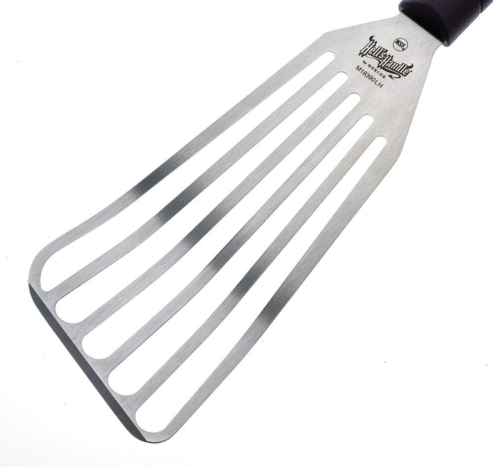 Mercer Culinary Hell's Handle, Large Fish Turner/Spatula, left Handed, 4 inch x 9 inch