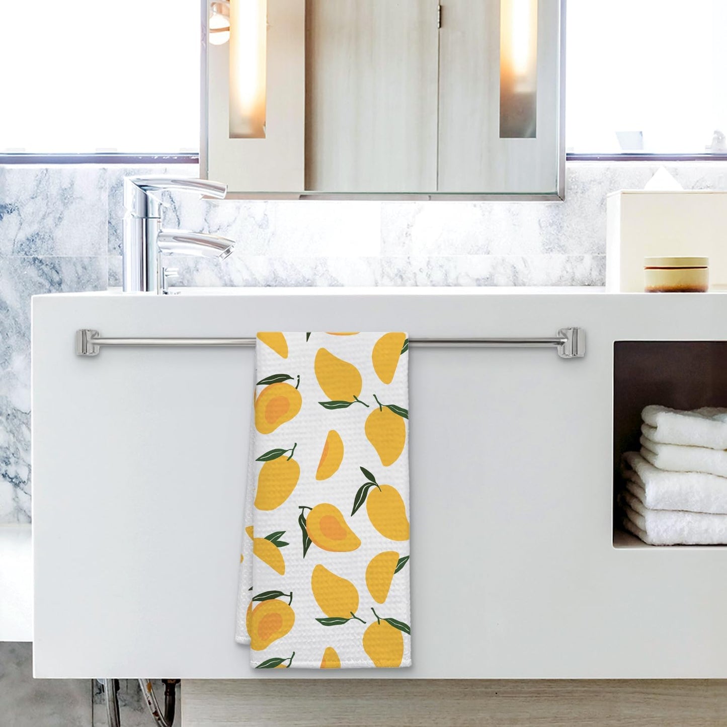 Mango Decor Kitchen Towel, Mango Hand Towel Dish Towel for Kitchen Bathroom Decor, Fruit Lover Gifts, 16x24 Inches