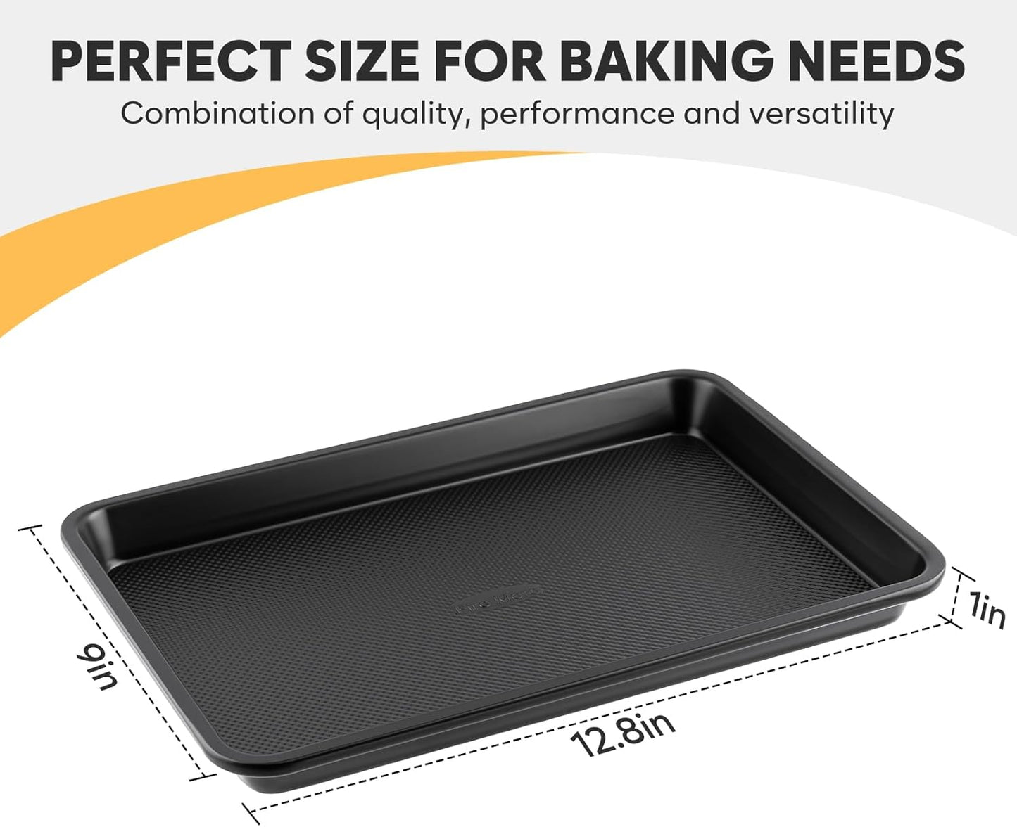 2 Pack Quarter Sheet Pan 12.8x9, Cookie Sheets for Baking 0.8mm Thick Non Stick Baking Sheets for Oven Heavy Duty Baking Trays