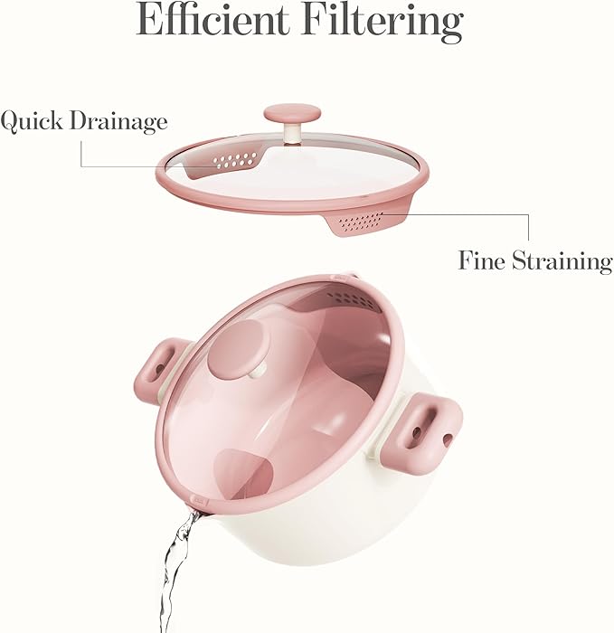 CAROTE 7QT Nonstick Stock Pot with Lid, Ceramic Casserole with Ladle, Non-toxic Kitchen Soup Pot, Big Cooking Pots PFAS and PFOA Free