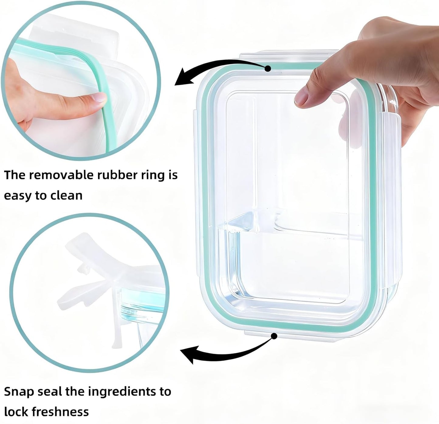 8-piece glass food storage container, glass pre meal preparation container, with sealing cover, suitable for use in microwave ovens, ovens, refrigerators, and dishwashers