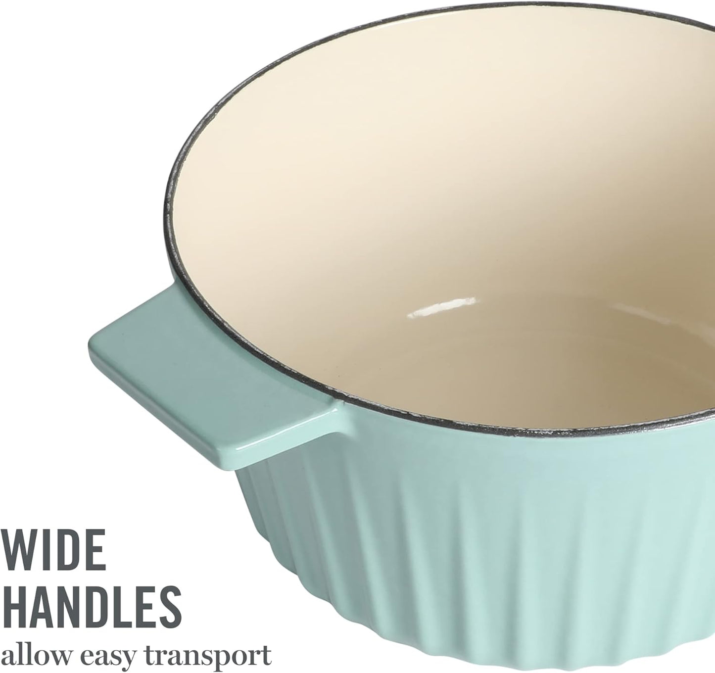 Martha Stewart Eastholm 5 QT Enamel Cast Iron Dutch Oven, Martha Blue