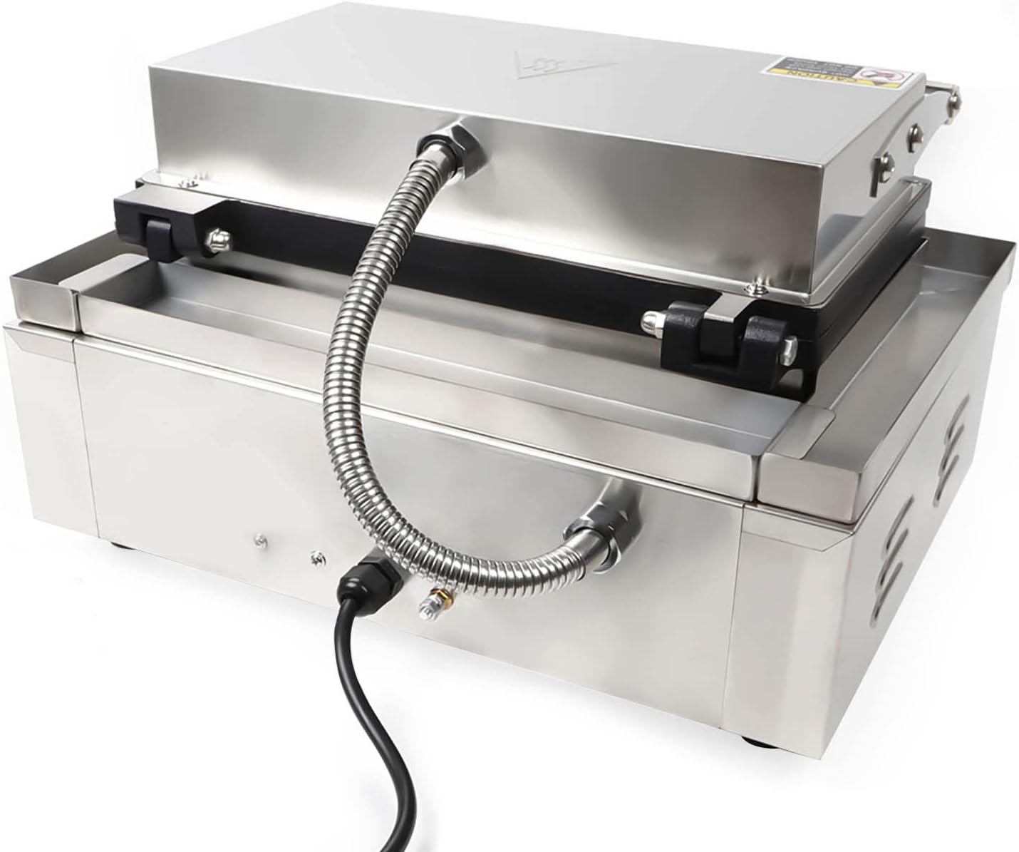 Commercial 6-Slice Waffle Maker Hot Dog Maker, 1500W Non-Stick Commercial Electric Waffle Maker, Electric Indoor Waffle Maker with Non-Stick Cast Iron Pan, Temperature Controlled Bread Toaster