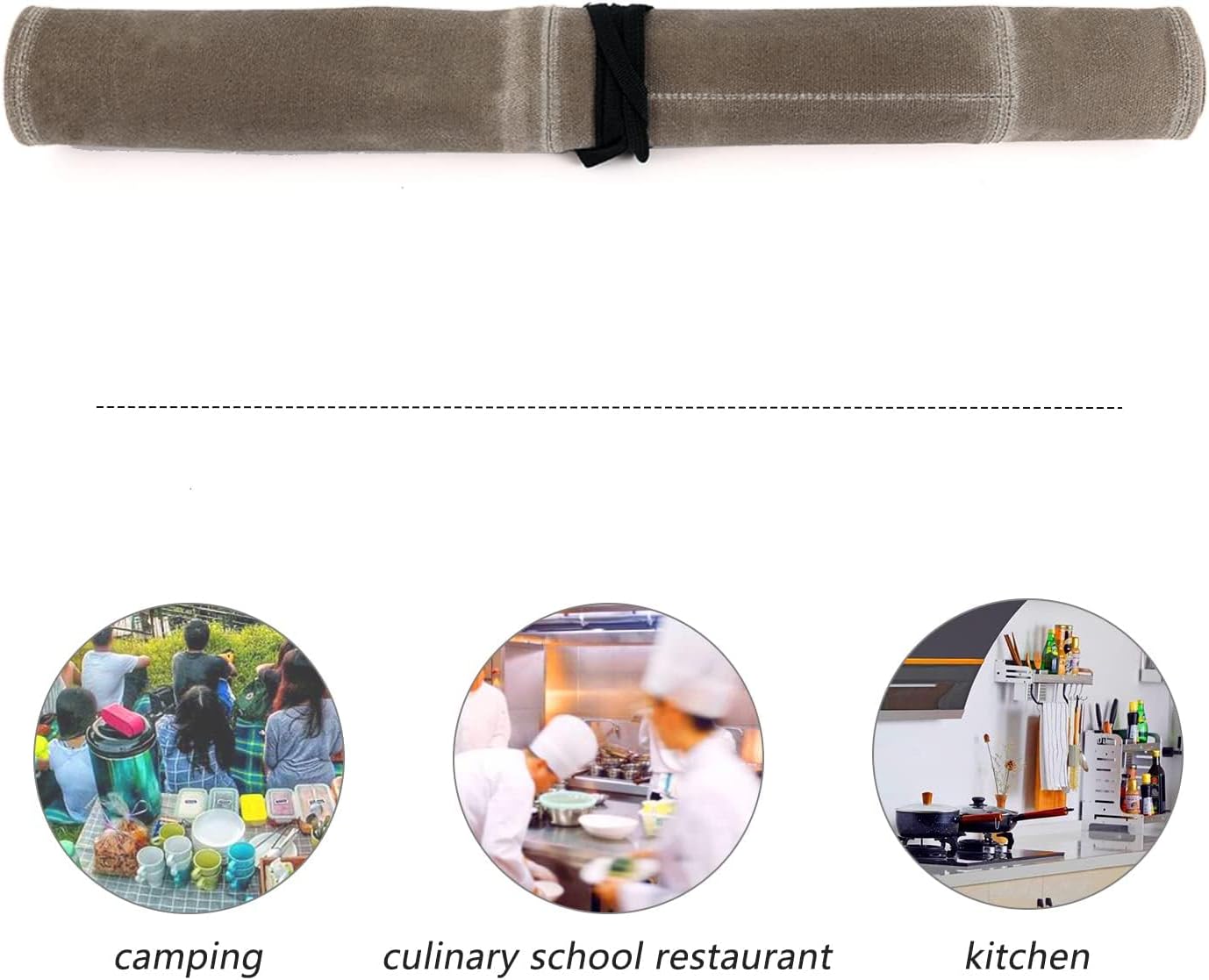 Chef’s Knife Roll Case, Waxed Canvas Cutlery Knives Holders Protectors, Home Kitchen Cooking Tools And Utensils Wrap Bag Wallet, Multi-Purpose Brush Roll Bag, Travel Tool Roll Pouch