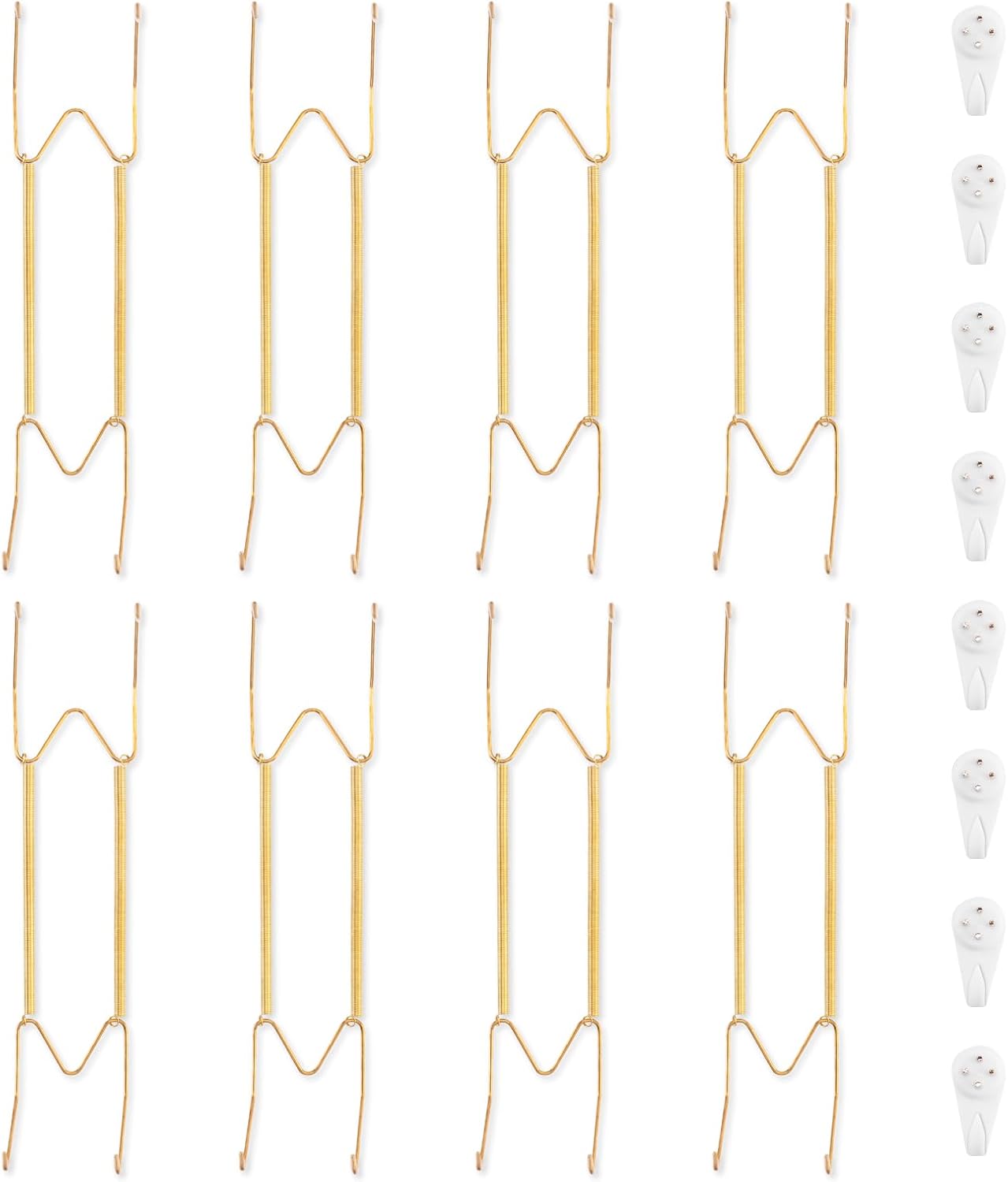 Bilillo 8 Pack Plate Hangers for the Wall, Suitable for 12-16 inch Art Plate, Stainless Steel Invisible Heavy Duty Wire Plate Holder with Wall Hooks, Plate Hangers for Displaying Plates, Platter, Dish