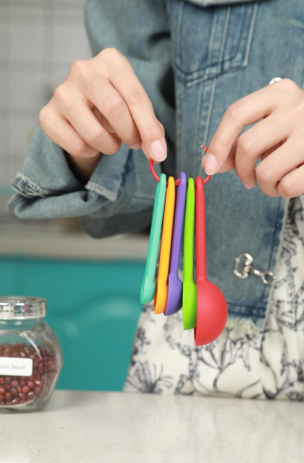 Silicone Measuring Spoons Set of 5, Assorted Colors