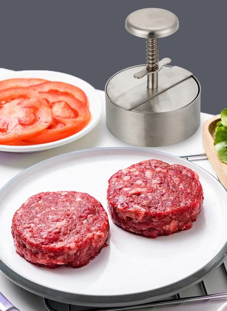 Burger Press Stainless Steel Hamburger Patty Maker Grill Griddle Flat