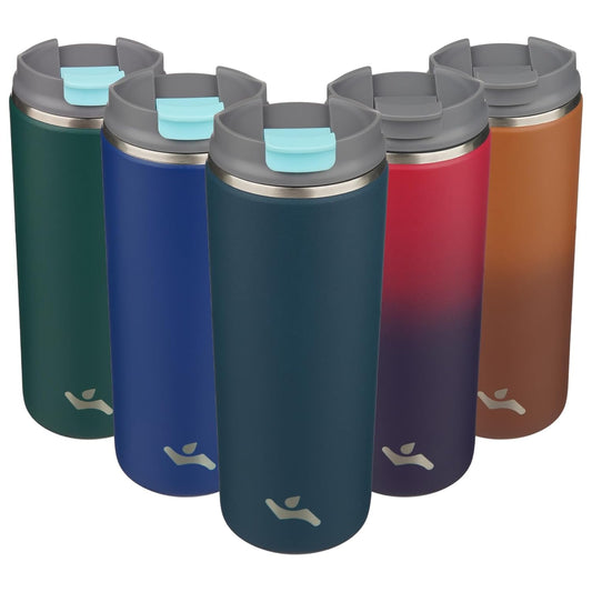 Tumbler with Lid, 16 oz Travel Coffee Mug Double Wall Vacuum Stainless Steel Thermal Metal Cup Insulated Water Bottle,Navy Blue