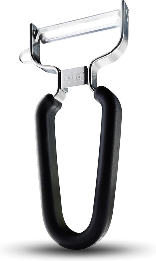 LURCH Germany Universal Ultra Sharp Stainless Steel Vegetable Y Peeler for Potatoes, All Fruits & Veggies | Non-Slip Comfortable Handle | 5.1 x 2.3 Inches / 13 cm x 6 cm - Black