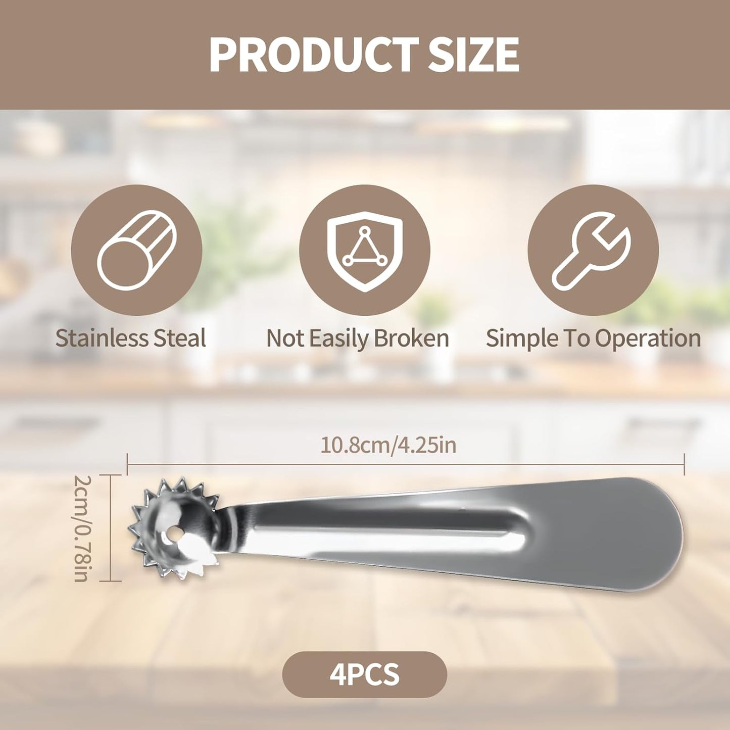 4 PCS Tomato Corer Strawberry Huller Tool,Strawberry Stem Remover,Stainless Steel Fruit Stem Remover for Tomato,Vegetable and Fruit Corers,Perfect for Kitchen