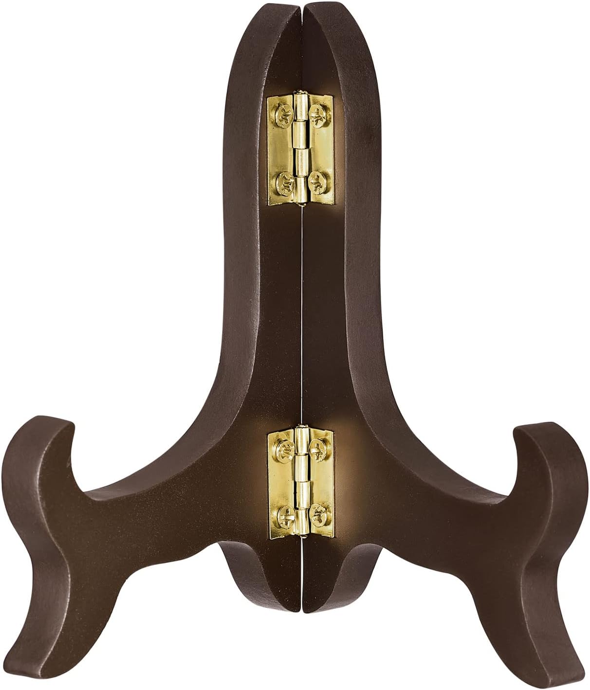 uxcell 4" Easel Plate Holder, Wooden Folding Display Stand Brown for Decorative Picture Frame
