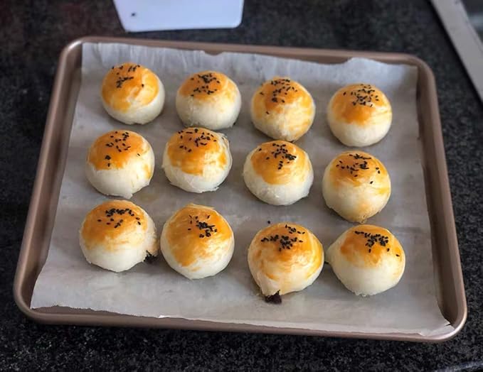 11 Inch Baking Sheets Pan Nonstick Set of 2, Walooza Cookie Sheet Replacement Toaster Oven Tray，Deep Size 1 inch Bakeware, Non Toxic & Heavy Duty & Easy Clean