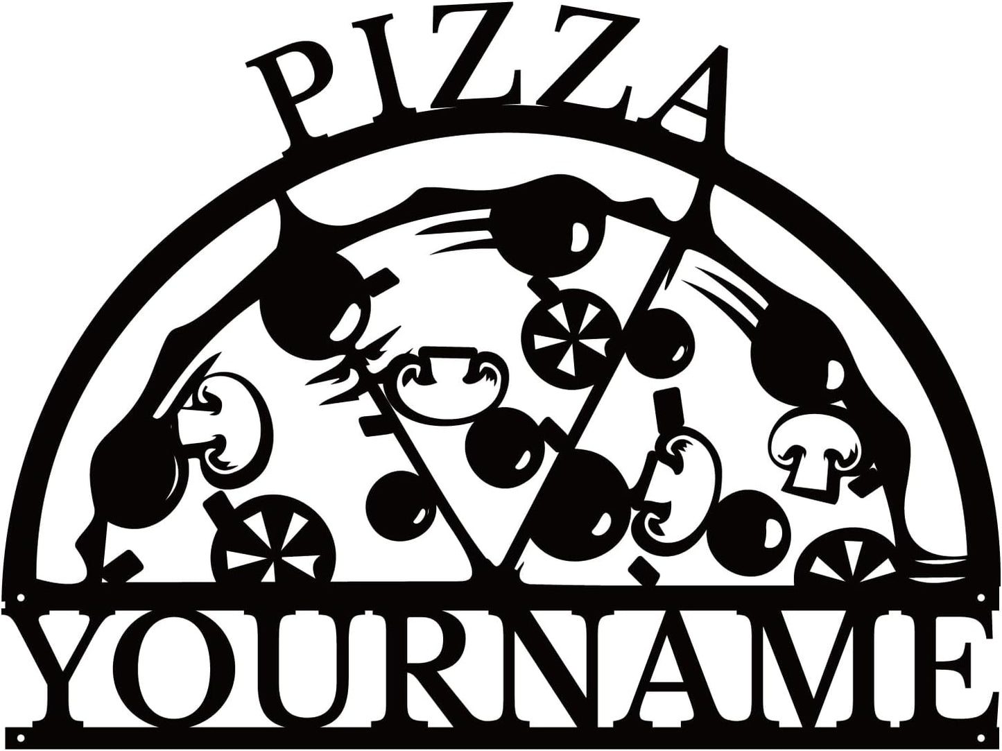 magilab Personalized Pizza Metal Sign, Custom Kitchen Wall Decor for Home & Outdoor, Food Lover Gift (Style F)