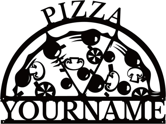 magilab Personalized Pizza Metal Sign, Custom Kitchen Wall Decor for Home & Outdoor, Food Lover Gift (Style F)