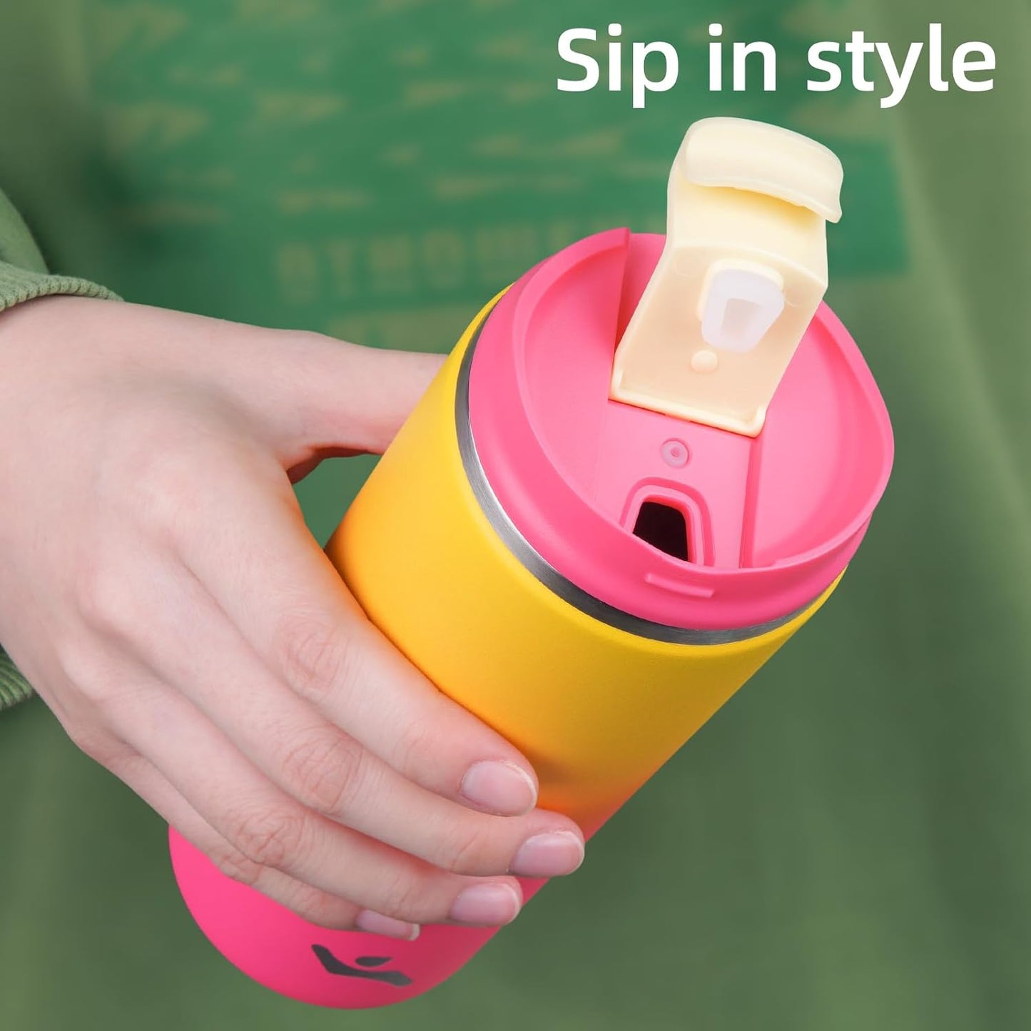 Tumbler with Lid, 12 oz Travel Coffee Mug Double Wall Vacuum Stainless Steel Thermal Metal Cup Insulated Water Bottle,Rainbow