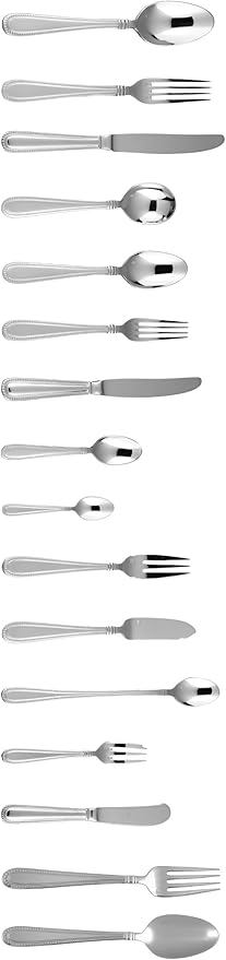 Fortessa Caviar 18/10 Stainless Steel Flatware Serving Spoon, 8.2-Inch