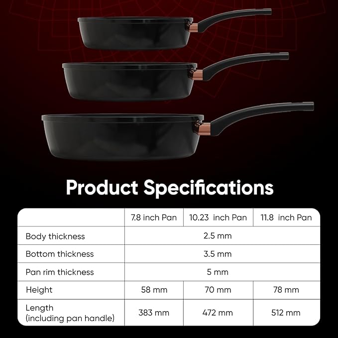 Sunhouse Aluminum Frying Pan (Titanium, 12 Inch)