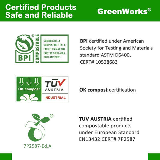 GreenWorks Heavy-duty Compostable Spoons,BPI Certified,100 Count Large Disposable Cutlery Spoons