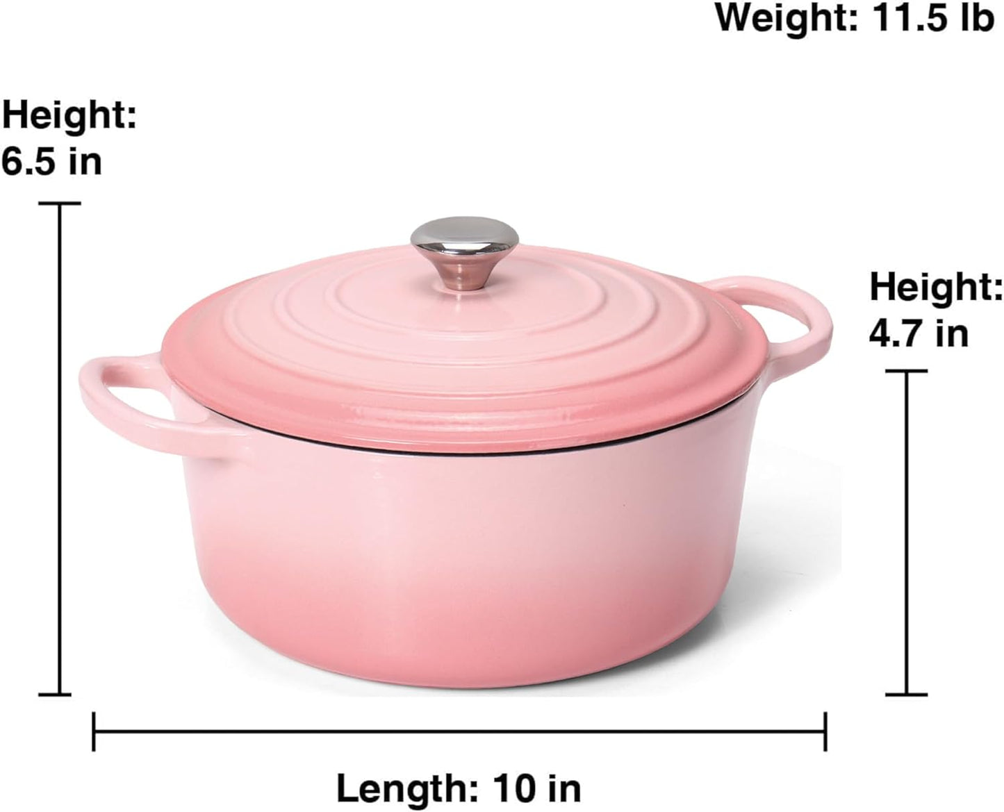 5QT Enameled Cast Iron Bread Oven with Proofing Basket for Bread Baking, Bread Making Supplies Tools,Heavy-Duty Cookware for Braising, Stews, Roasting, Bread Baking (Pink)