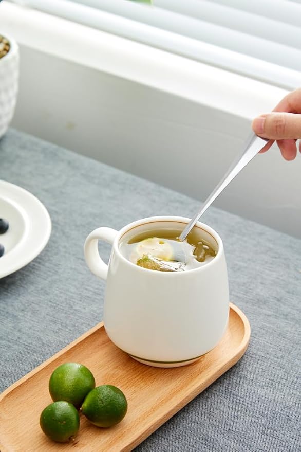 11 Ounce Porcelain Coffee Mugs Set of 6 with Handle Perfect for Coffee, Tea, Milk, Chocolate and Latte, Ceramic Coffee Cups Set for Man and Woman (Cozy Blue)