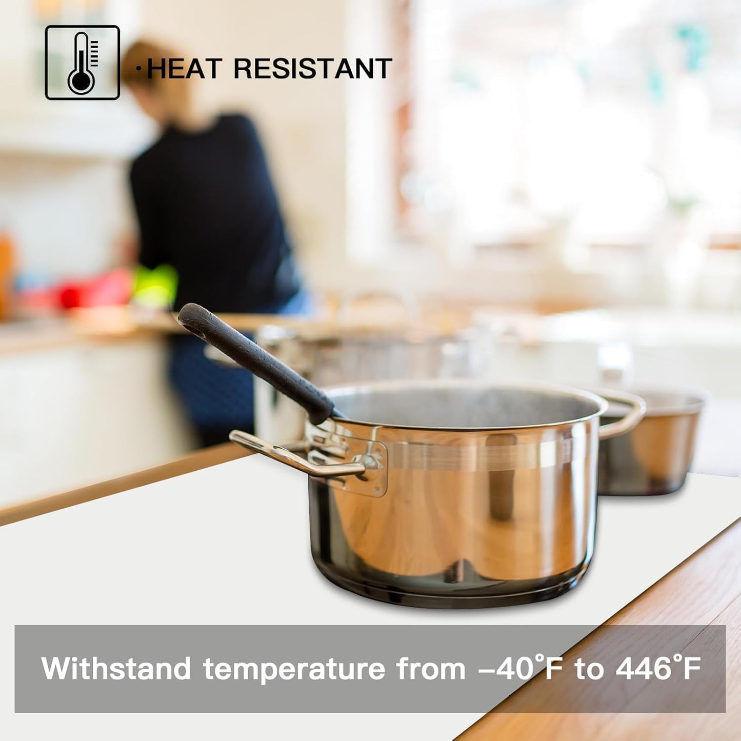 Silicone Mats for Kitchen Counter, 48"x32" Largest Heat Resistant Mat Kitchen Island Waterproof Countertop Protector Mat Nons-slip Extra Large Counter Mat, Dark Green