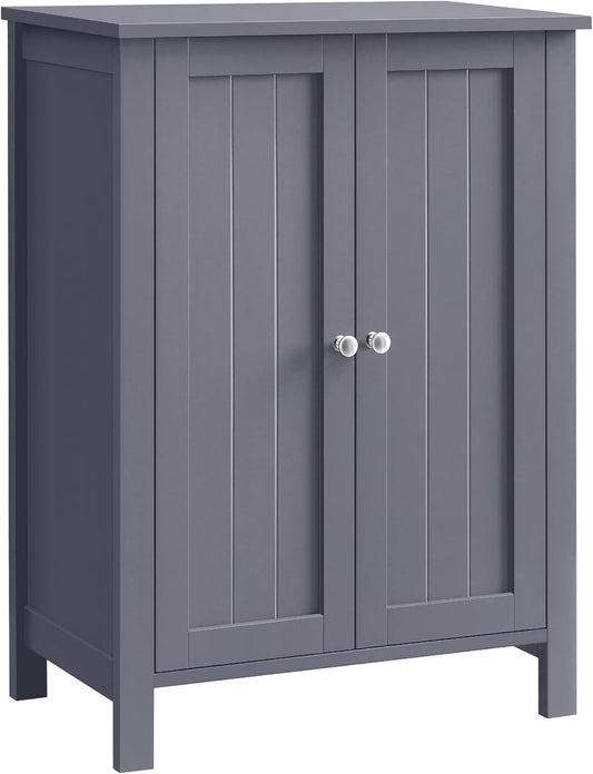 VASAGLE Floor Storage Cabinet, Freestanding Storage Unit with 2 Adjustable Shelves, for Bathroom Living Room Dining Kitchen, 11.8 x 23.6 x 31.5 Inches, Slate Gray UBCB60GY