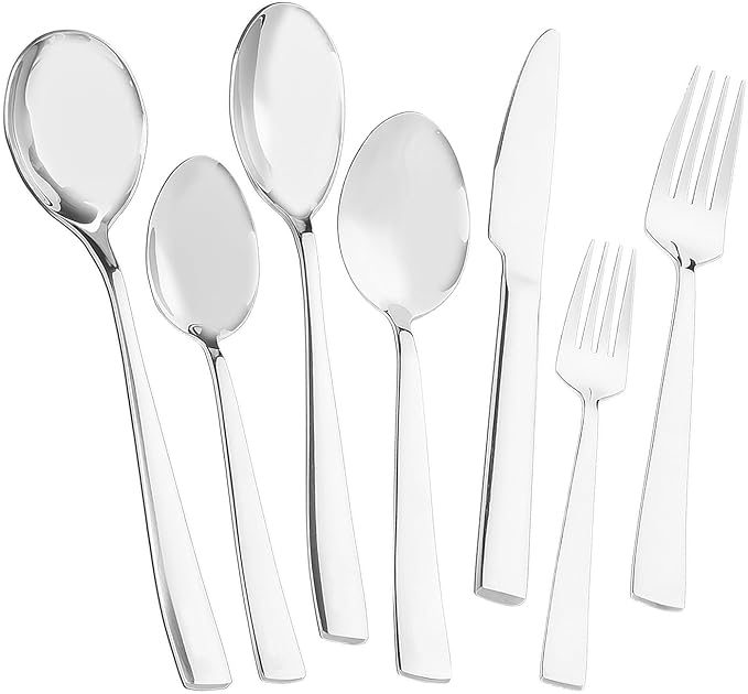 Silverware Set for 2, 14-Piece Heavy Duty 304 Stainless Steel Flatware Set, Mirror Polished Cutlery Set, Forks Spoons and Knives Set for Home Restaurant Dinner Party, Silver