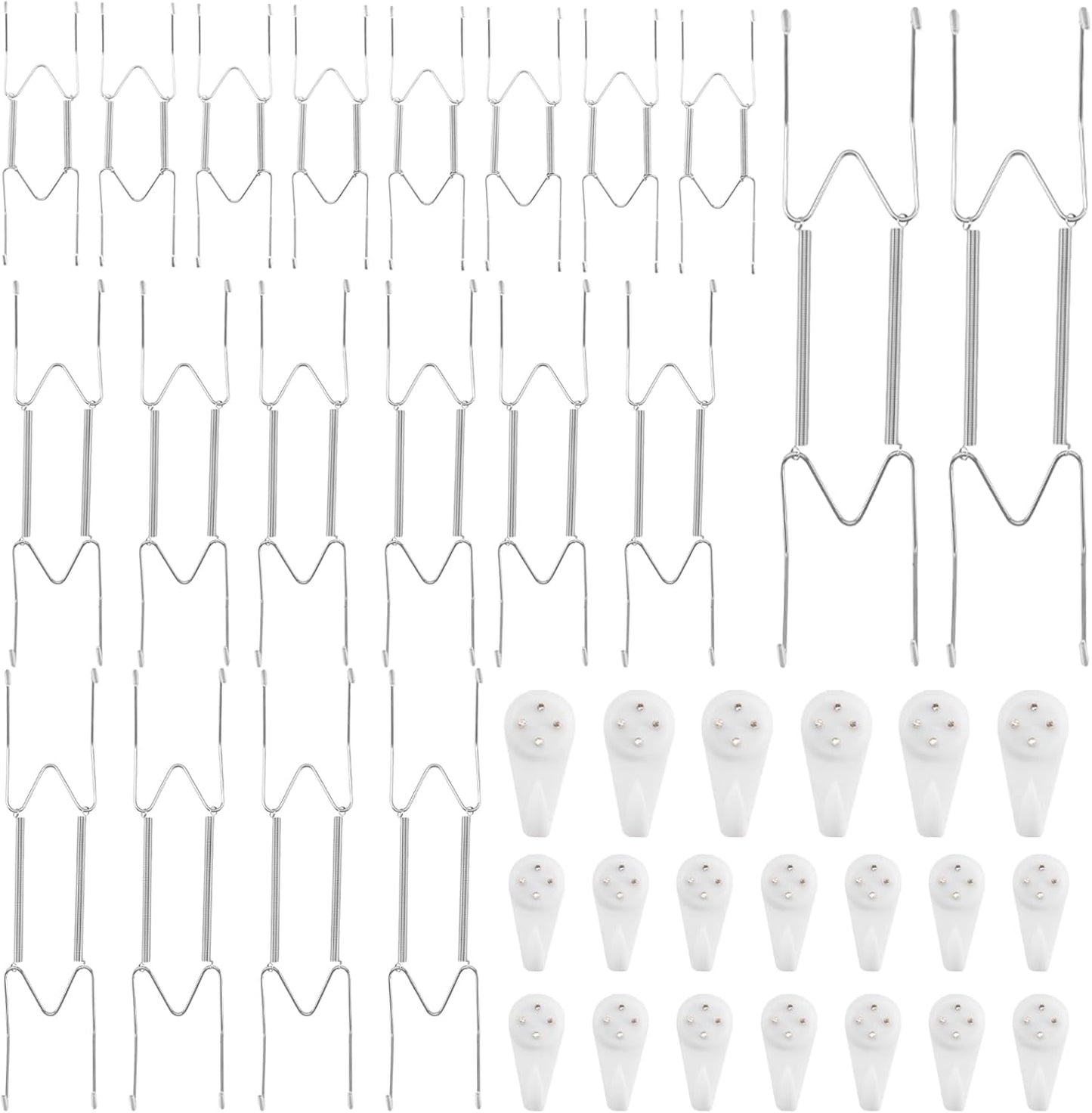 20 Pack 8/10/12/14 Inch Decorative Plate Medium Plate Hangers for The Wall, Invisible Stainless Steel Wall Hangers for Display with Hooks, for Platter/Dish/Picture(Silver)