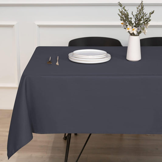Sancua Rectangle Tablecloth - 70 x 108 Inch, Grey, Polyester, Stain & Wrinkle Resistant, Perfect for Dining Table, Buffet, Parties, Camping