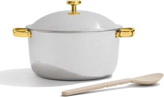 Our Place Titanium Perfect Pot Pro - 6.75 Qt No-Coating Nonstick Stock Pot | Tri-Ply Titanium & Stainless Steel | Oven-Safe up to 750°F & Compatible with All Cooktops | Includes Spoon | Gold
