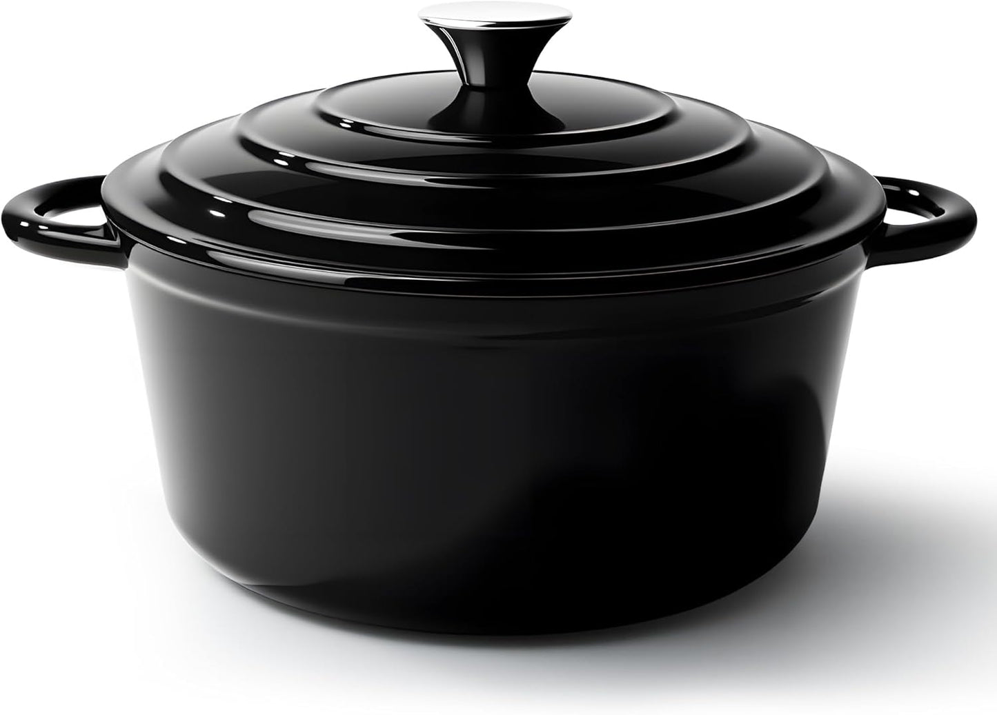 4.5 Quart Dutch Oven Pot with Lid, Non Stick Enameled Cast Iron Dutch Oven for Bread Baking,Heavy-Duty, Oven Safe Ceramic Cookware Up to 500°F for Baking, Braising, Stews, Roasting, Black