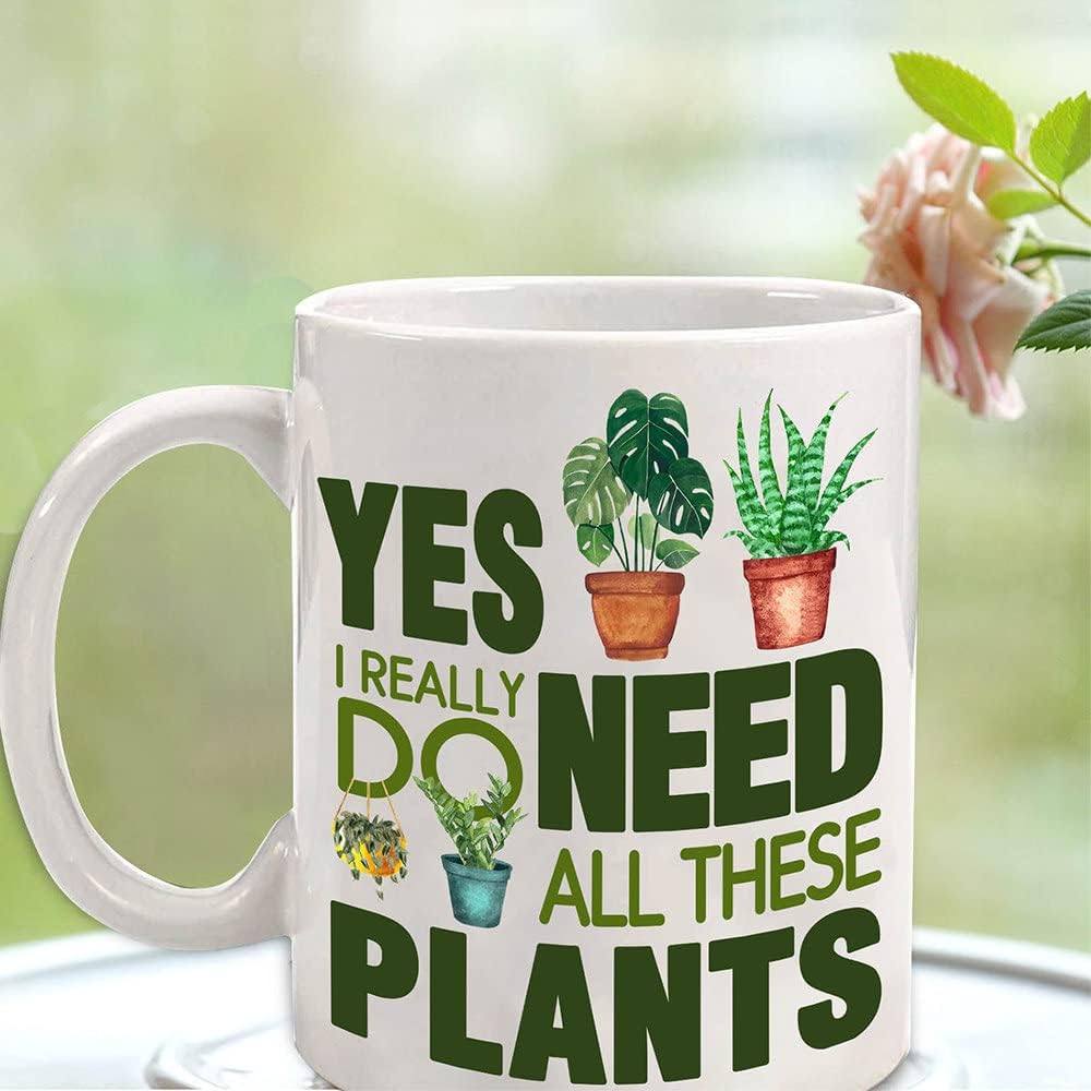 Plants Mug Gifts for Plant Lover Women Men Gifts For Plant Lovers 11oz Coffee Mug Crazy Plants Lady Themed Cactus Gift Christmas Birthday Present Tea Cup With Keychain