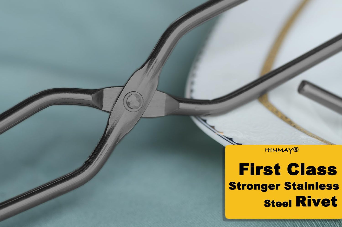 10" 13" Stainless Steel Kitchen Tongs, Heavy Duty Non-Slip Comfortable Grip Metal Scissor Tongs for Cooking, Grilling & Serving, Set of 2