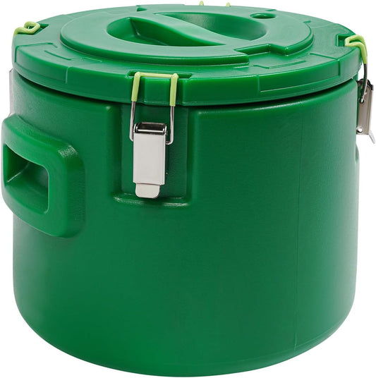 DYNAMI 4 Gal Insulated Food Container with Buckles,Portable Commercial Food Warmer Insulated Soup Container Cold Hot Box Insulated Food Carrier for Catering,Sealed and Leak-proof(Green)