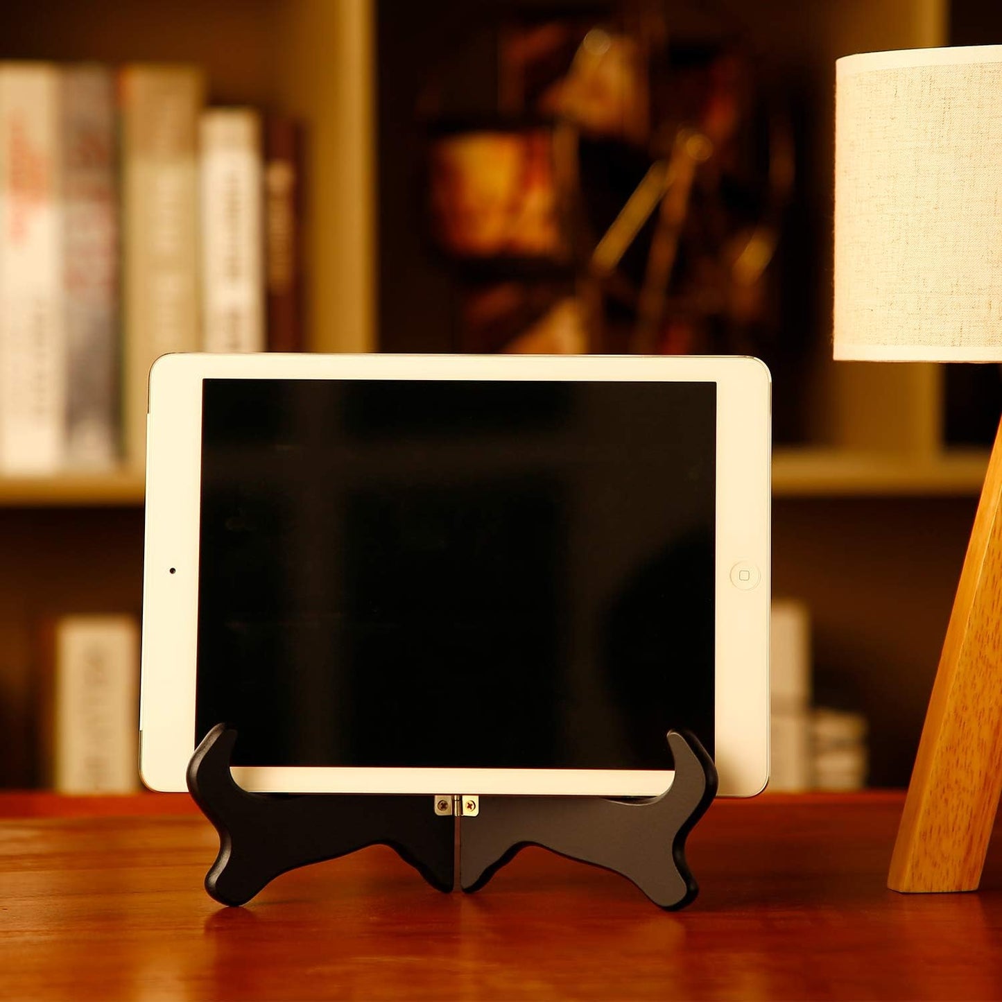 Tatuo 2 Packs Wooden Plate Stands for Display, Plate Holder Display Stand, Picture Frame Stand Easels, Tabletop Art Holder, Book Dish Decorative