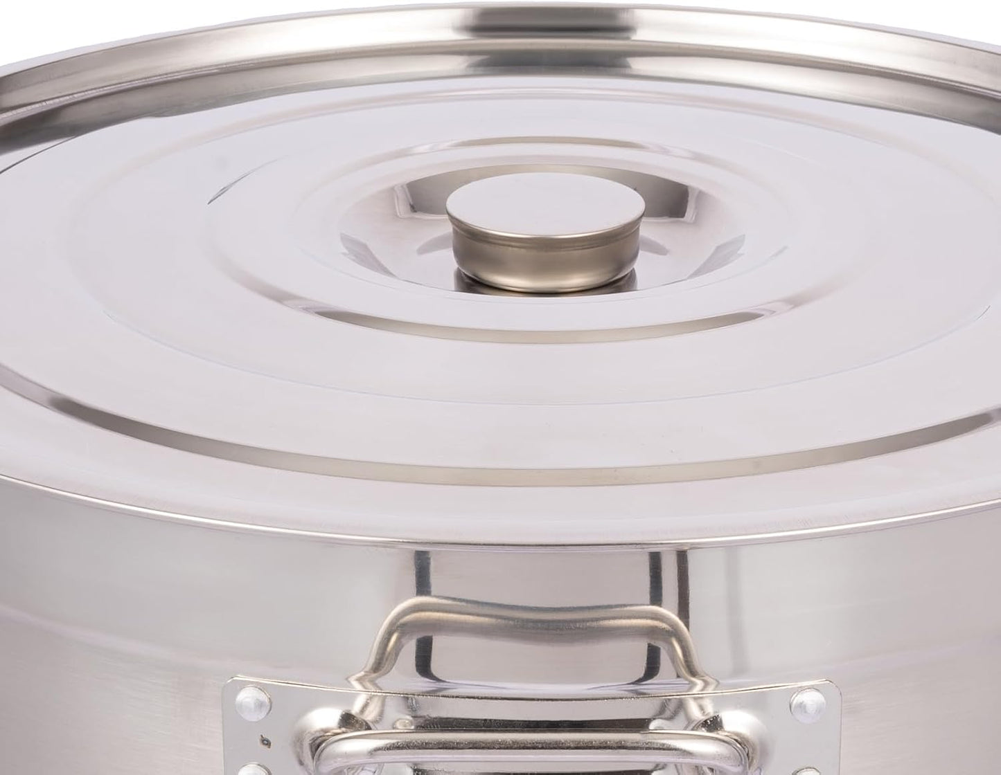 Stock Pot with Lid, 201 Stainless Steel Big Pots for Cooking, 104 Quart Stockpots with Hanging Lid and Handle, Anti-Corrosion, Anti-Rust, Used for Induction Stoves, Gas Stoves, Electric Stoves