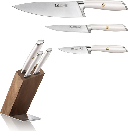Cangshan L1 Series 4-Piece HUA Knife Block Set, Forged German Steel, White, 1026986