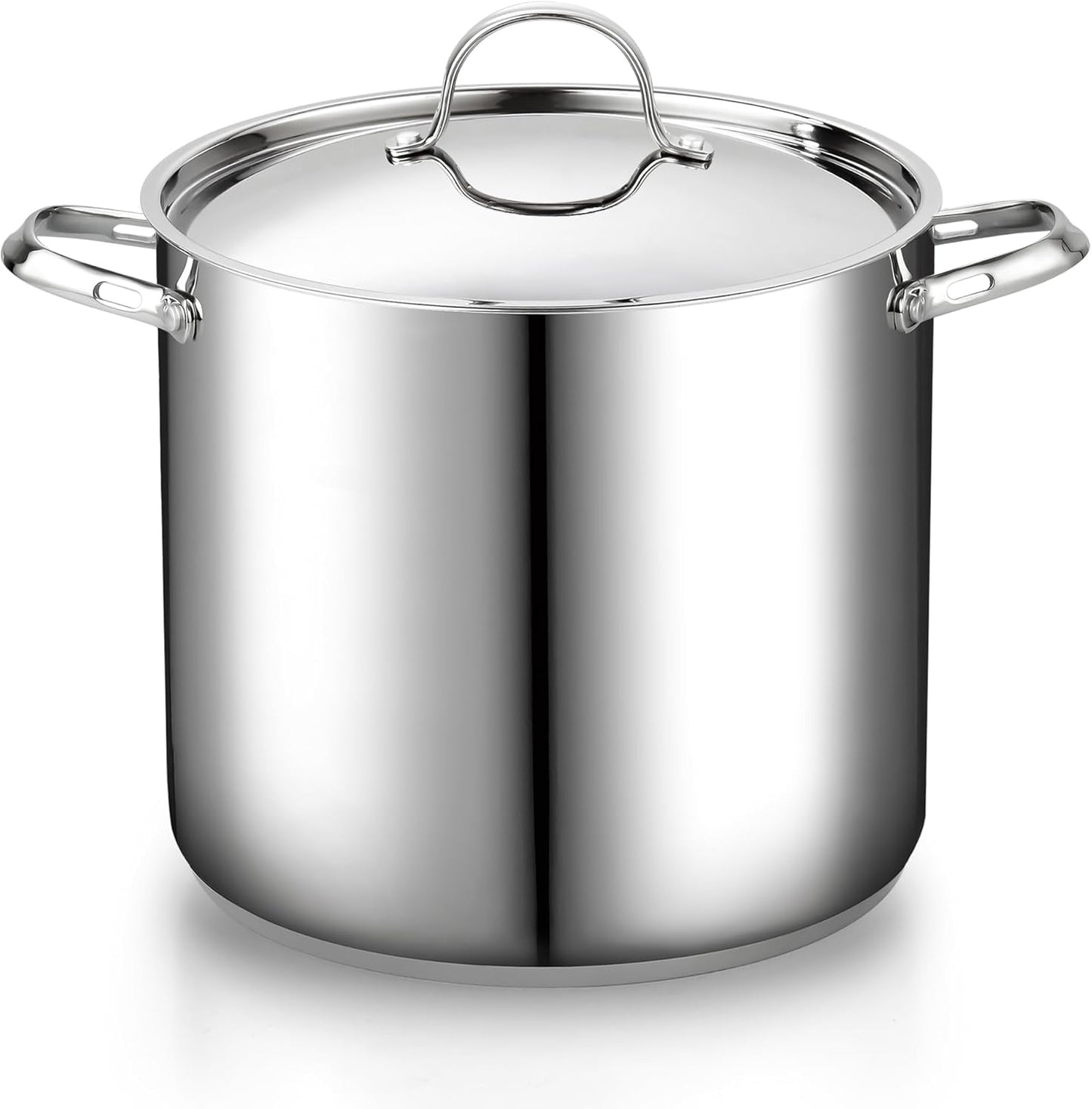 Cooks Standard 18/10 Stainless Steel Stockpot 16-Quart, Classic Deep Cooking Pot Canning Cookware with Stainless Steel Lid, Silver