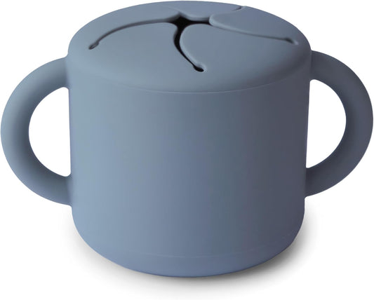 mushie Silicone Snack Cup | Spill Proof Food Container for Toddler and Baby (Tradewinds)