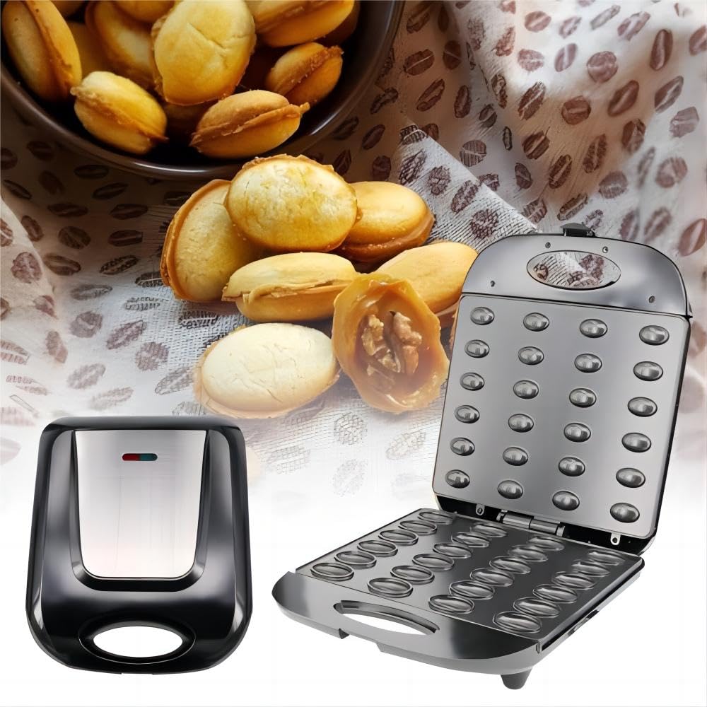 Walnut Cookie Maker 24 Holes Mold Maker Electric Walnut Cake Maker Mini Nut Waffle Bread Machine Sandwich Iron,Toaster Baking Breakfast Pan
