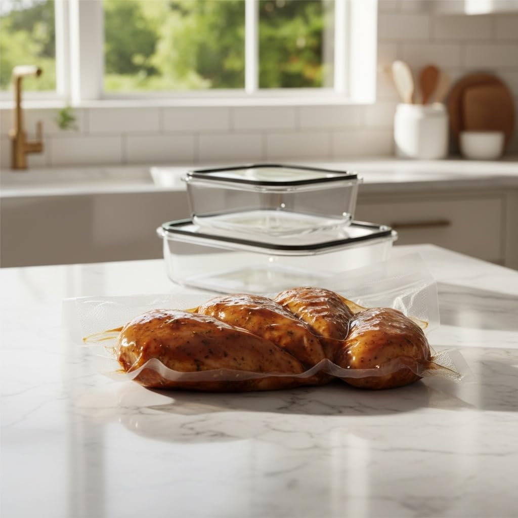 Smelly Proof Vacuum Bags, American Made – 50-Bags 8"x12" Quart, BPA FREE 4-Mil Vacuum Sealer Bags for Food, Seal Meal Bags, Freezer Storage, Meal Prep, Sous Vide Cooking & Storage