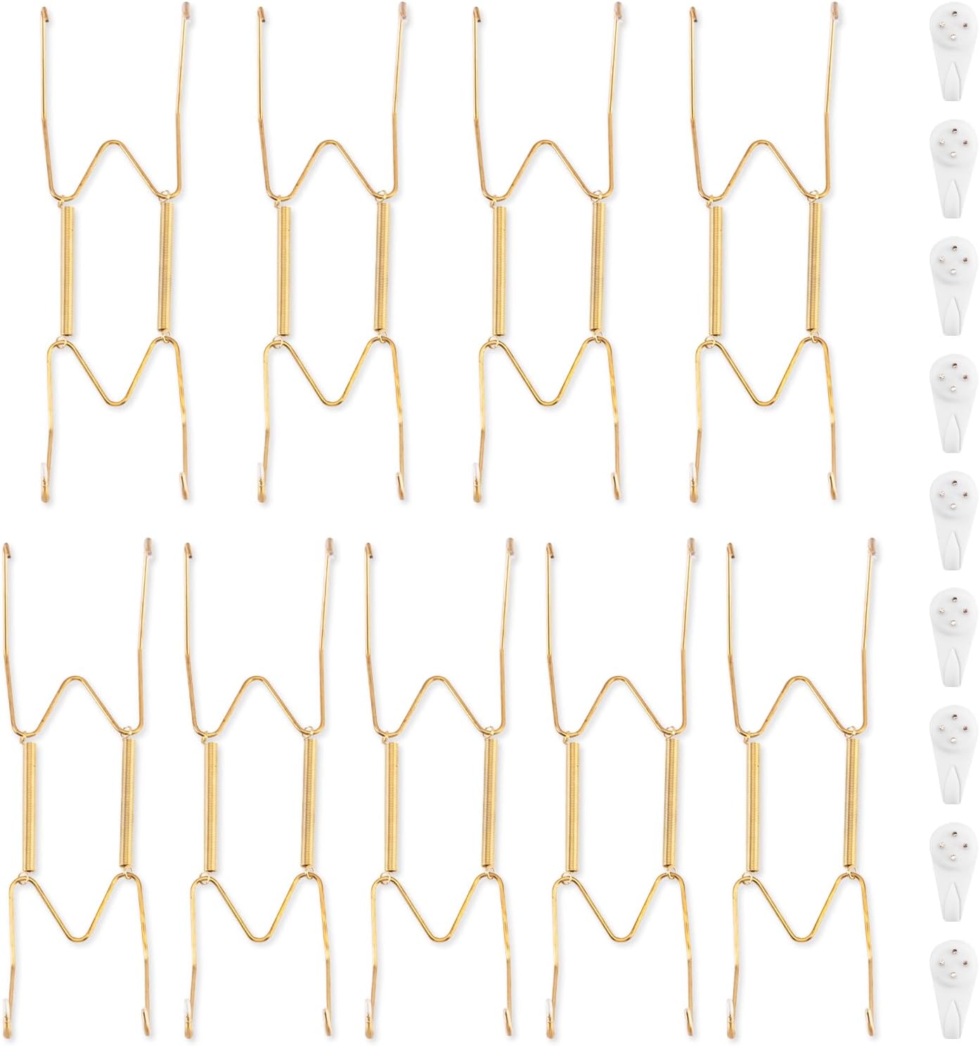 Bilillo 9 Pack Plate Hangers for The Wall, Suitable for 8-10 inch Art Plate, Stainless Steel Invisible Heavy Duty Wire Plate Holder with Wall Hooks, Plate Hangers for Displaying Plates, Platter, Dish